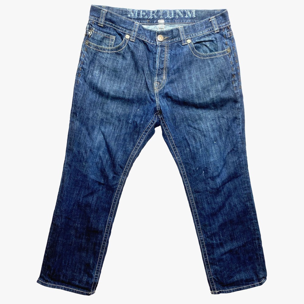 Vintage Mek Jeans Mens 38 Blue Washington Dark Washed Slim Straight